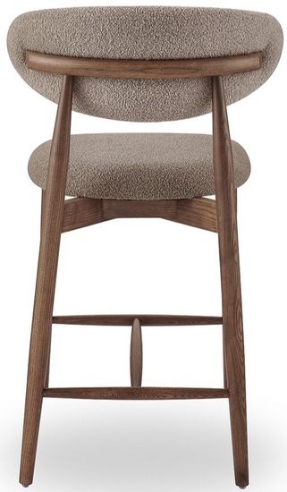 Стул полубарный Comfy 65 см, бежевая ткань, ножки орех