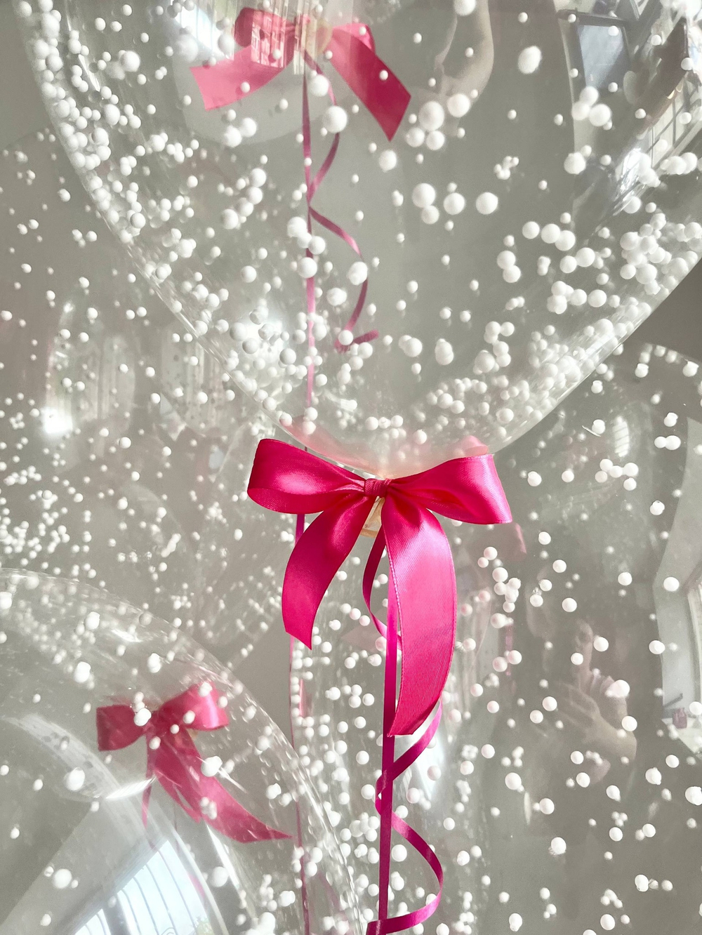 Воздушные шары на день рождение для девушки розовый/фуксия №3628