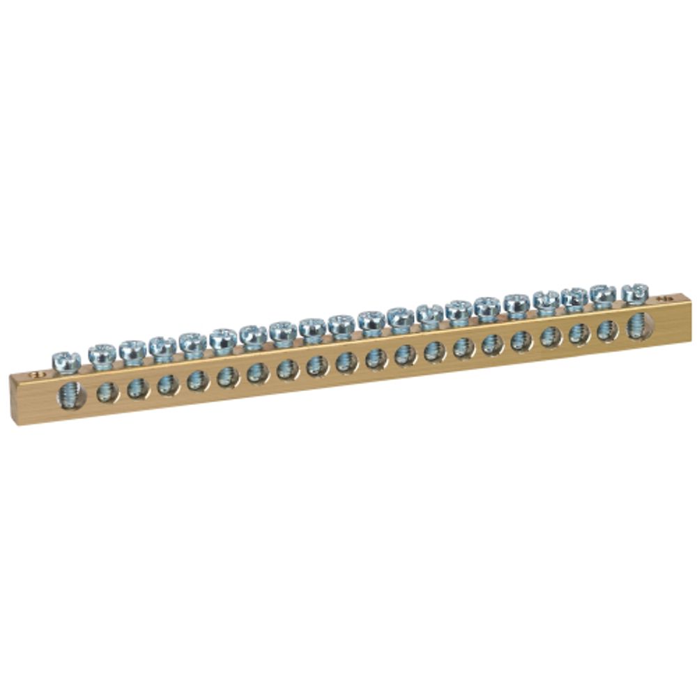 Шина ЭРА NO-122-09 PEN земля-ноль 6х9мм 20/2 латунная с креплениями по краям