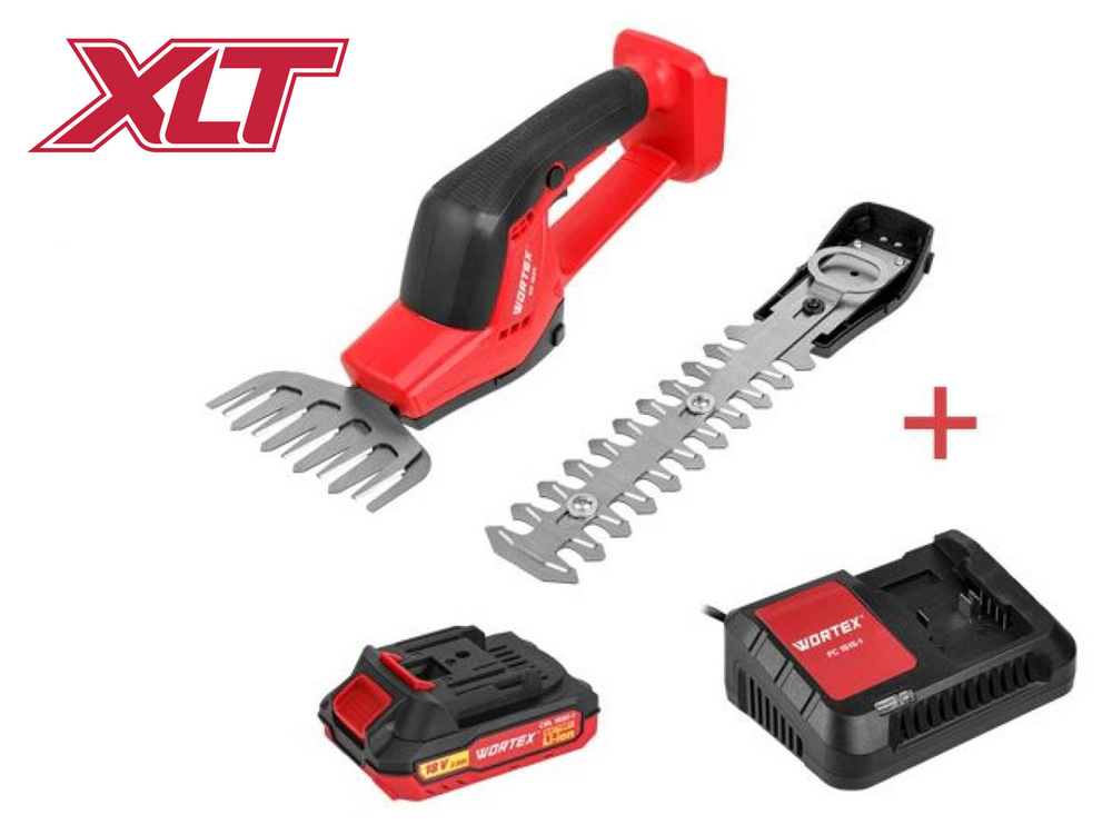 Аккум. ножницы садовые WORTEX SG 1820 в кор. + насадка-кусторез ALL1 XLT SET