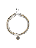 Колье "Pearl hematite coin bicolor"