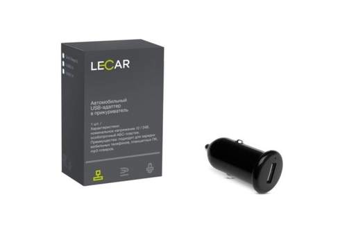 Зарядное устр-во в прикур. 1 USB 2,1А 12/24В (LECAR)