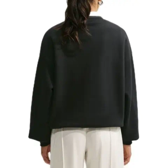 Женская Кофта теннисная Nike Studio Fleece Medium Weight Oversized Crew - black/white