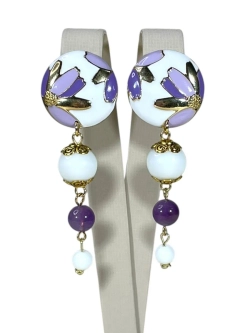 Серьги Цветочное поле с аметистом