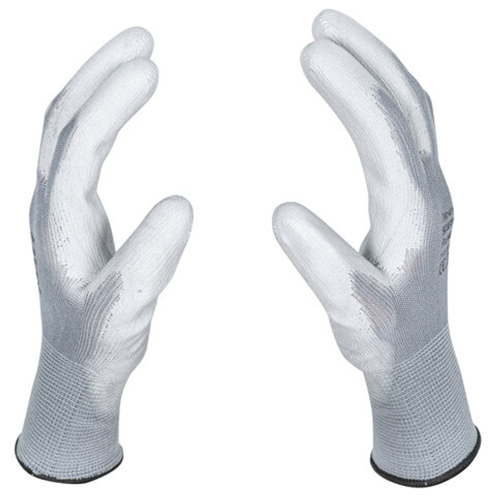 Перчатки нейлоновые SCAFFA "Базис", полиуретановое покрытие (облив), размер 8, M (средний), 00-00012434