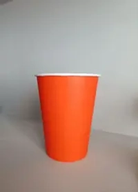 Стакан бумажный для горячих напитков 350 мл. оранжевый