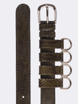 Ремень со шлевками хаки "Рептилия" OLA OLA