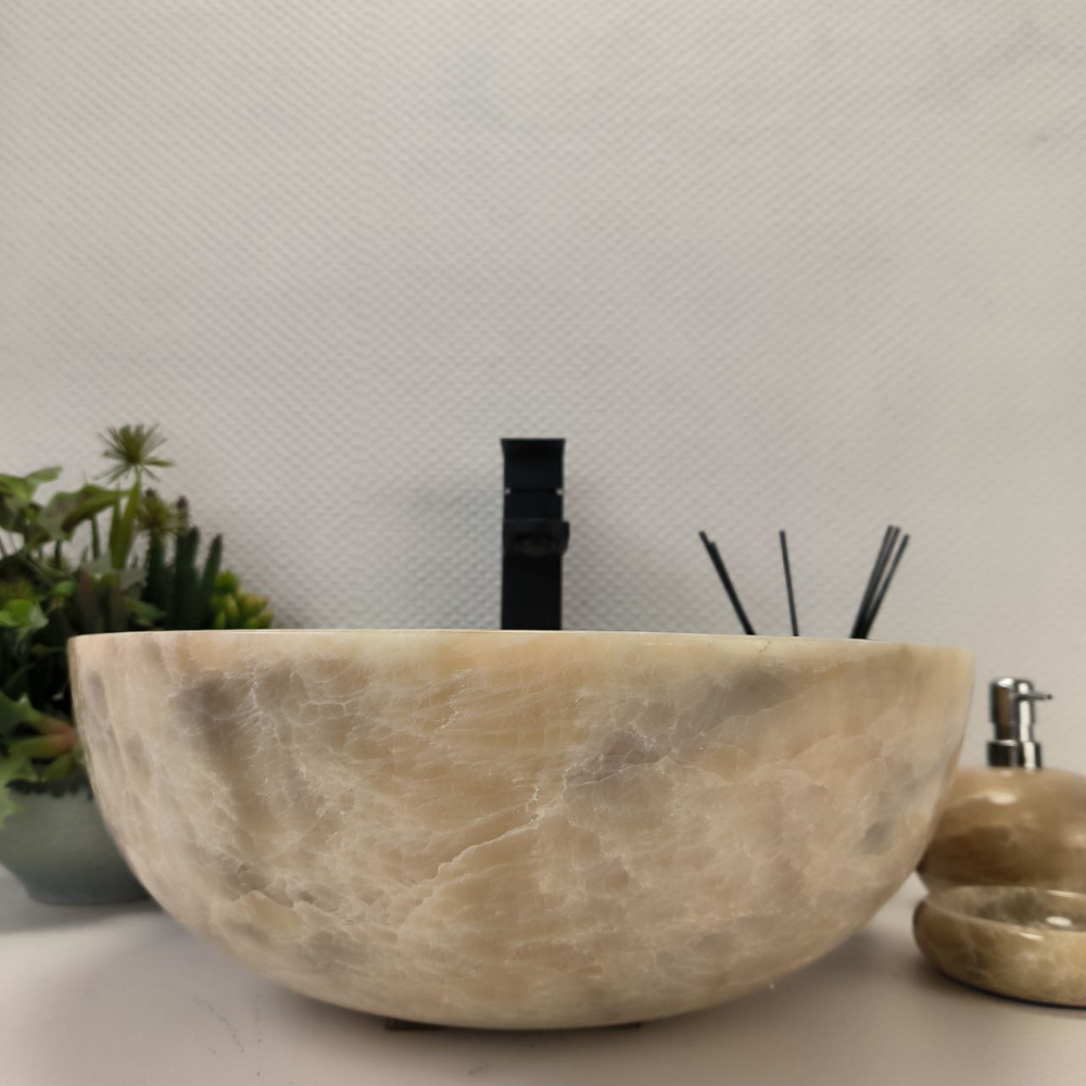 Раковина из оникса Bowl Grey TinLip BO-62982 40*40*15 44