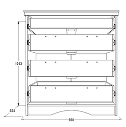 Комод "Ольга-10" (белый/жемчужный ясень), ЛДСП/МДФ, Фант-мебель, г. Волжск