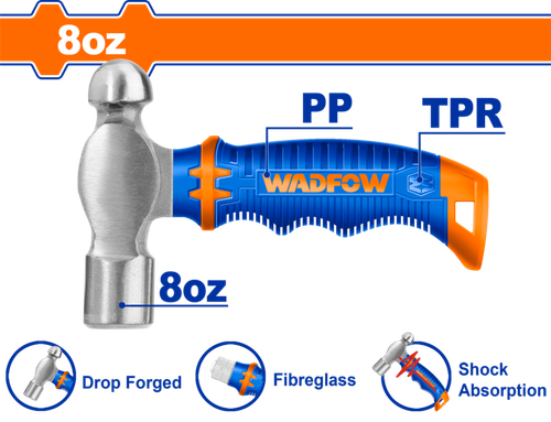 Молоток с круглым бойком 220 гр (6/48) WADFOW WHM53D8