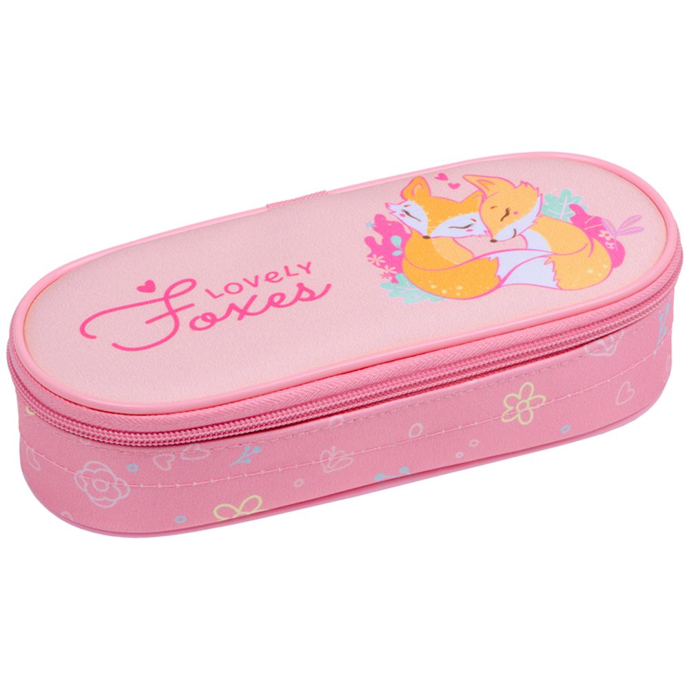 Пенал корпусный 1 отделение, 210*85*50 Berlingo "Sweet Foxes", полиэстер