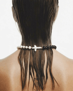 MOJNØ STUDIO Ожерелье silver GOD SAVE US pearl edition