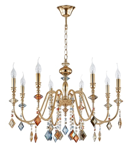 Люстра Crystal Lux MERCEDES SP8 GOLD/COLOR