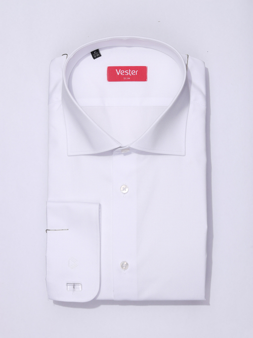 Сорочка мужская VESTER длинный рукав, цвет белый, хлопок/пэ 707142 17