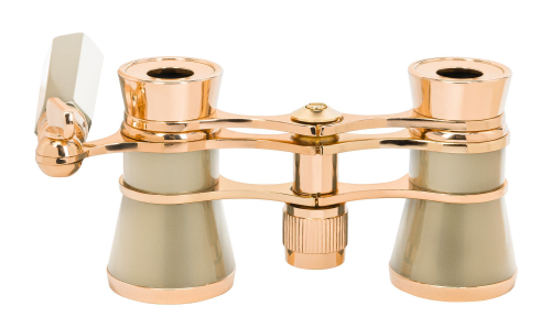 Театральный бинокль-лорнет Levenhuk Broadway 325E, золотистый