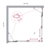 Душевой уголок BelBagno LUCE-A-22-100+20-C-Cr