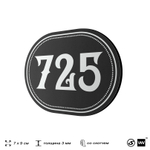 Номерок на дверь квартиры 725, для кабинета, офиса, шильдик 9 х 7 см, черный, Айдентика Технолоджи