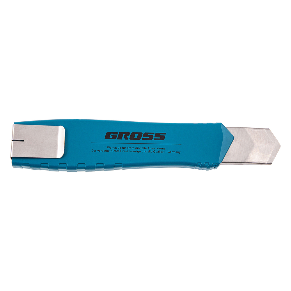 Нож, 195 мм, металлический корпус, выдвижное сегментное лезвие 25 мм (SK-5) металлическая направляющая, клипса для ремня Gross