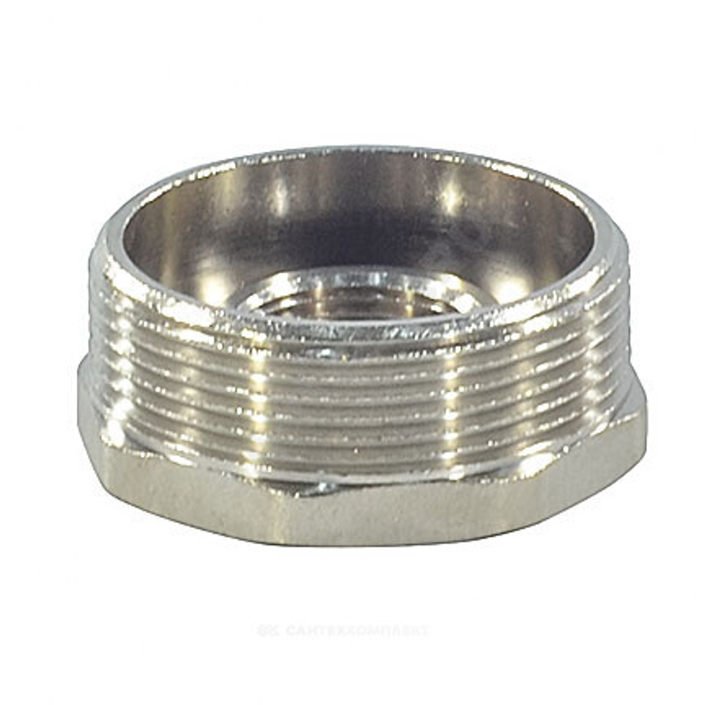 Футорка латунь никель Ду 15х10 (1/2"х3/8") НР/ВР SantechSystems