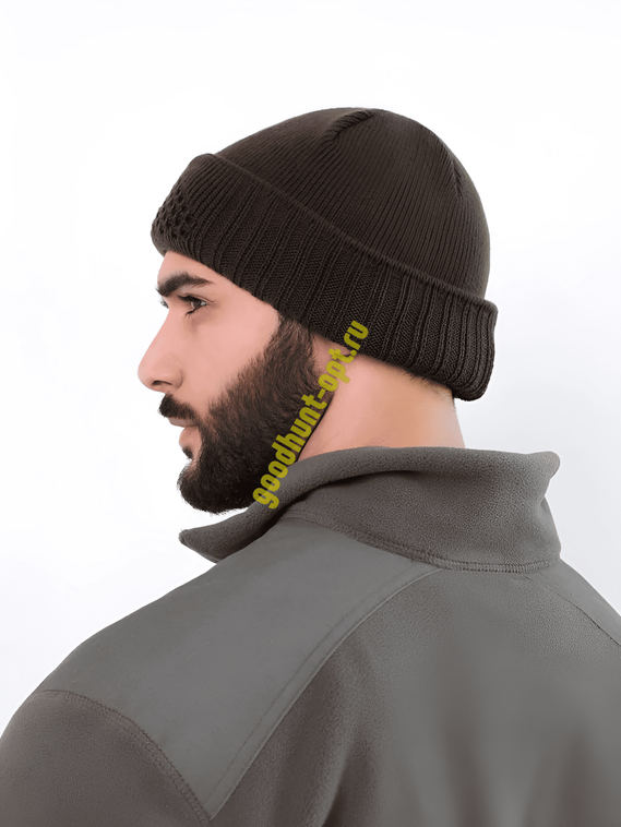 Тактическая вязаная балаклава шапка зимняя Олива