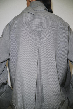 ZARA РУБАШКА ОВЕРСАЙЗ В КЛЕТКУ С КАРМАНОМ — ZW COLLECTION, МОРСКОЙ СИНИЙ