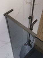 Душевая перегородка BelBagno UNO-L-1-TB-80-GR-GM профиль оружейная сталь, стекло серое