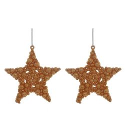 GAEM Набор из 2шт Украшение новогоднее "Звезда", L10 W1 H10 см/Lп13 Wп2 Hп17 см