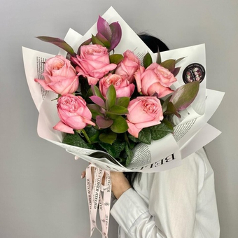 Букет из пионовидных роз Пинк Эспреш