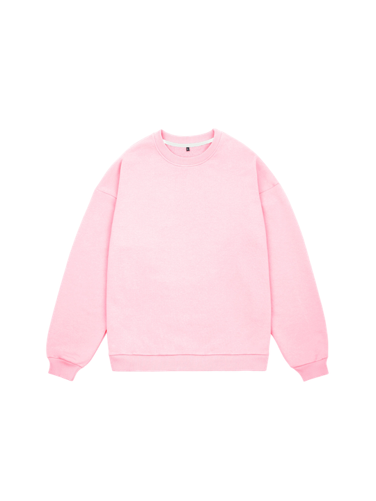 Свитшот оверсайз, без начеса (розовый)