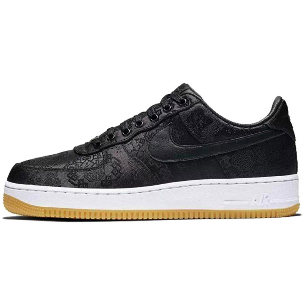 Кроссовки Nike Air Force 1 Low Black Silk x Fragment Design x CLOT