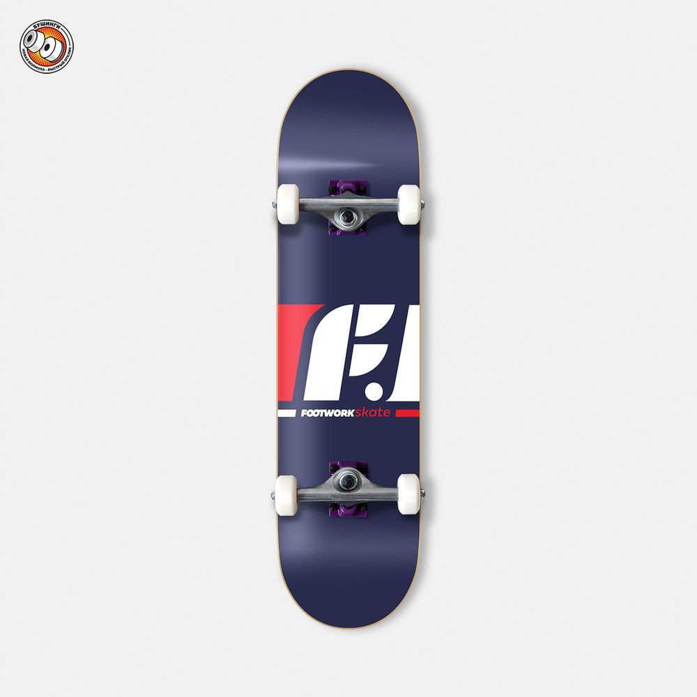 Скейтборд Футворк Logo Navy 8” (Purple/Raw)