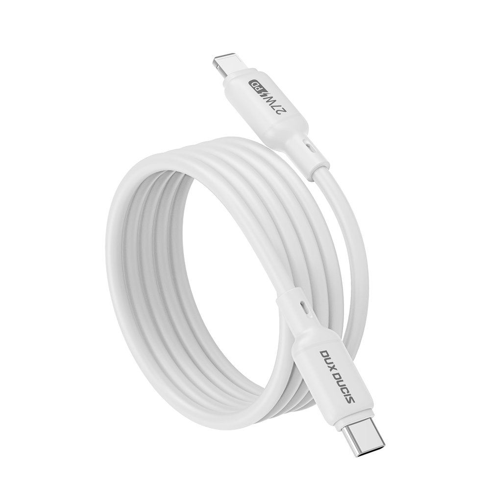 Силиконовый кабель с USB-C на Lightning, быстрая зарядка 27W, длина 100см (1м), серия SILI Series от Dux Ducis