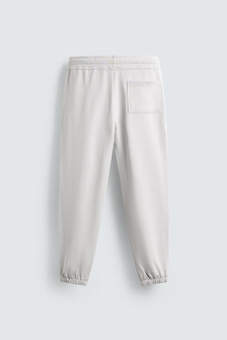 ZARA БАЗОВЫЕ БРЮКИ-ДЖОГГЕРЫ, ЖЕМЧУЖНО-СЕРЫЙ
