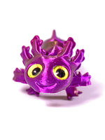 Подвижный аксолотль мини, 3D печать, 9,5 см., фиолетово-золотой