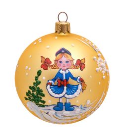 НФШ-1582 Ел. украшение Шар «Снегурочка» 85 мм