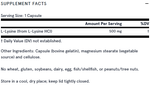 L-Lysine 500 мг 100 капсул Jarrow Formulas