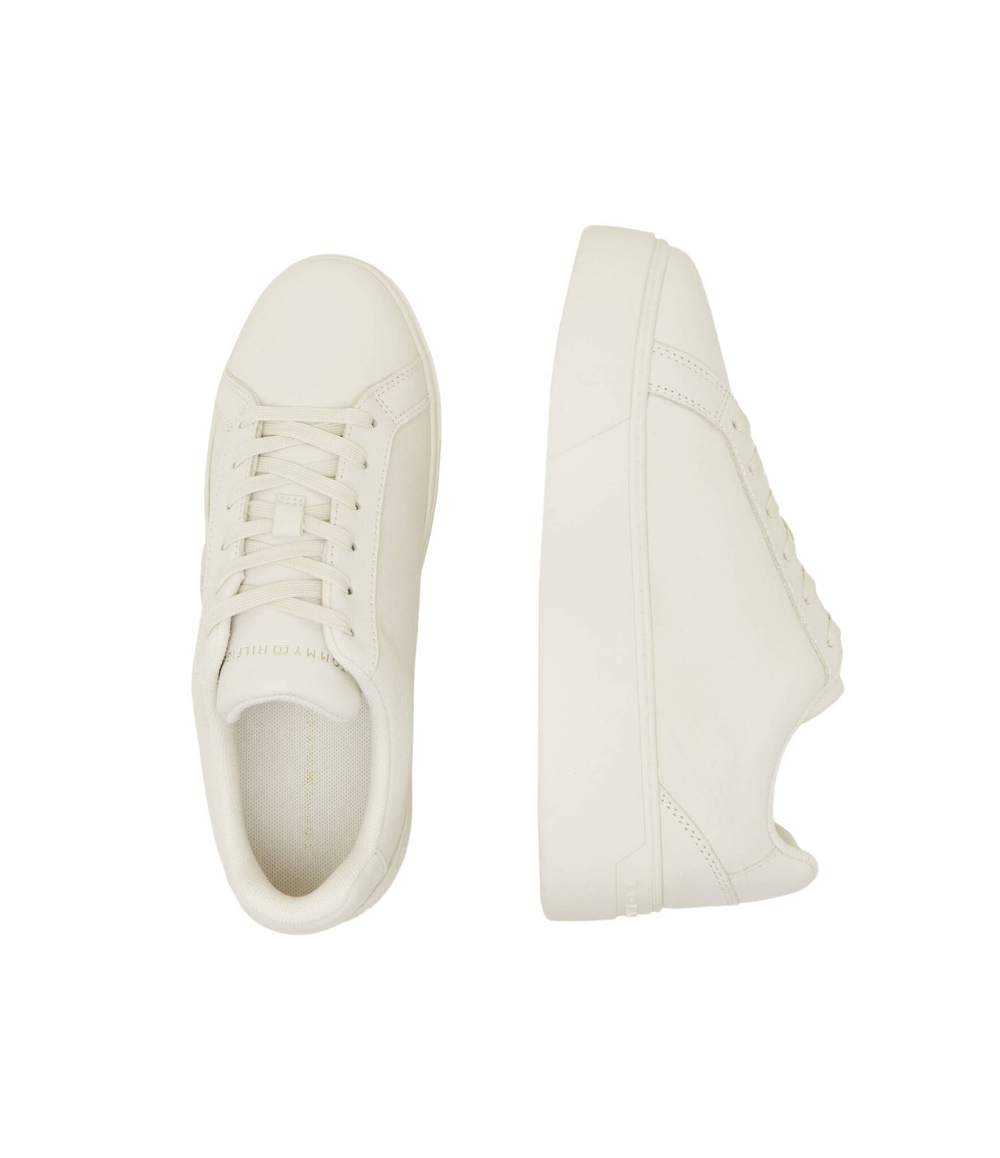 Кожаные кроссовки platform court sneaker Tommy Hilfiger - экрю(FW0FW07912)
