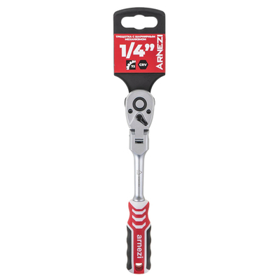 Трещотка 1/4"DR 72 зуба с шарнирным механизмом, на холдере Arnezi R0700010