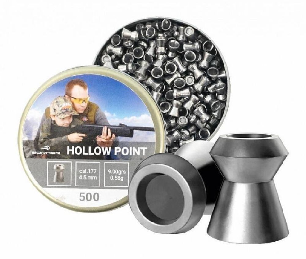 Пули Borner Hollow Point кал. 4,5 0,58 гр. 500шт.