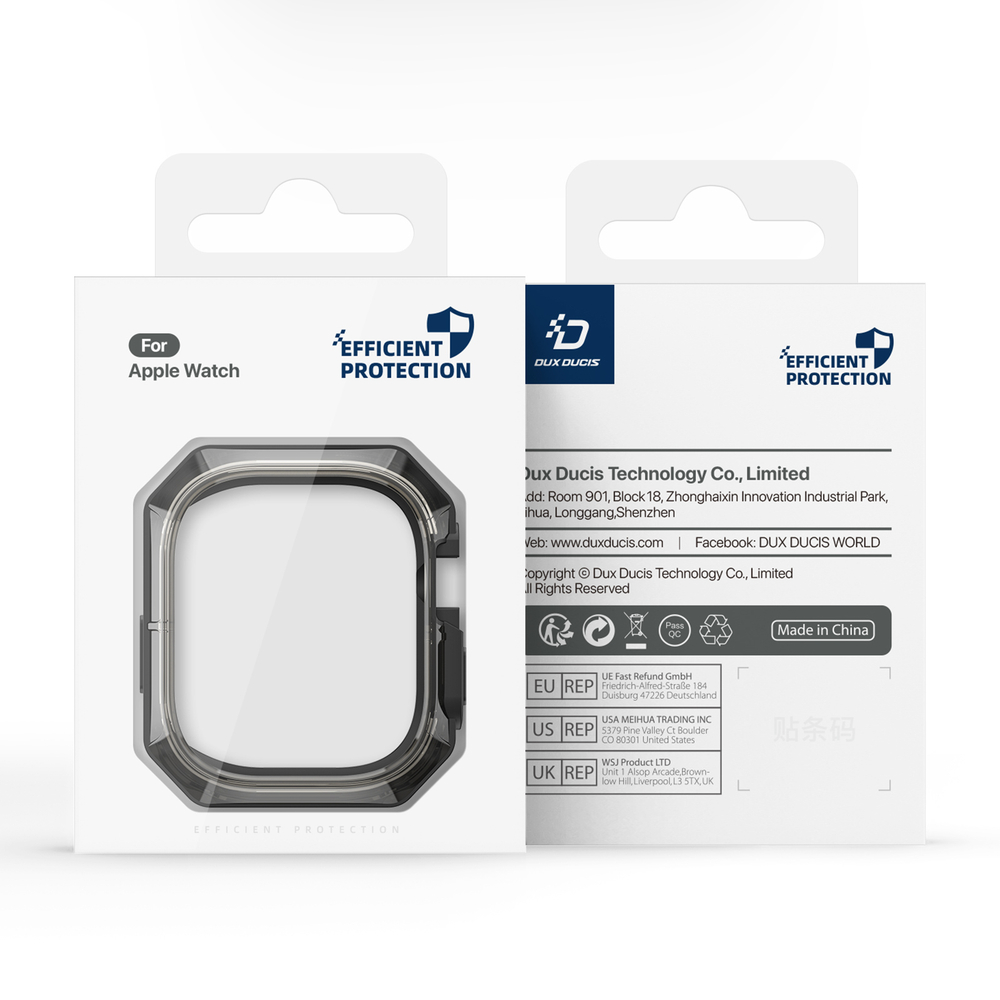 Чехол-бампер с тонированными вставками (Translucent Black) от Dux Ducis для часов Apple Watch Ultra 1, 2 и 3, 49MM, Tamo Series Case