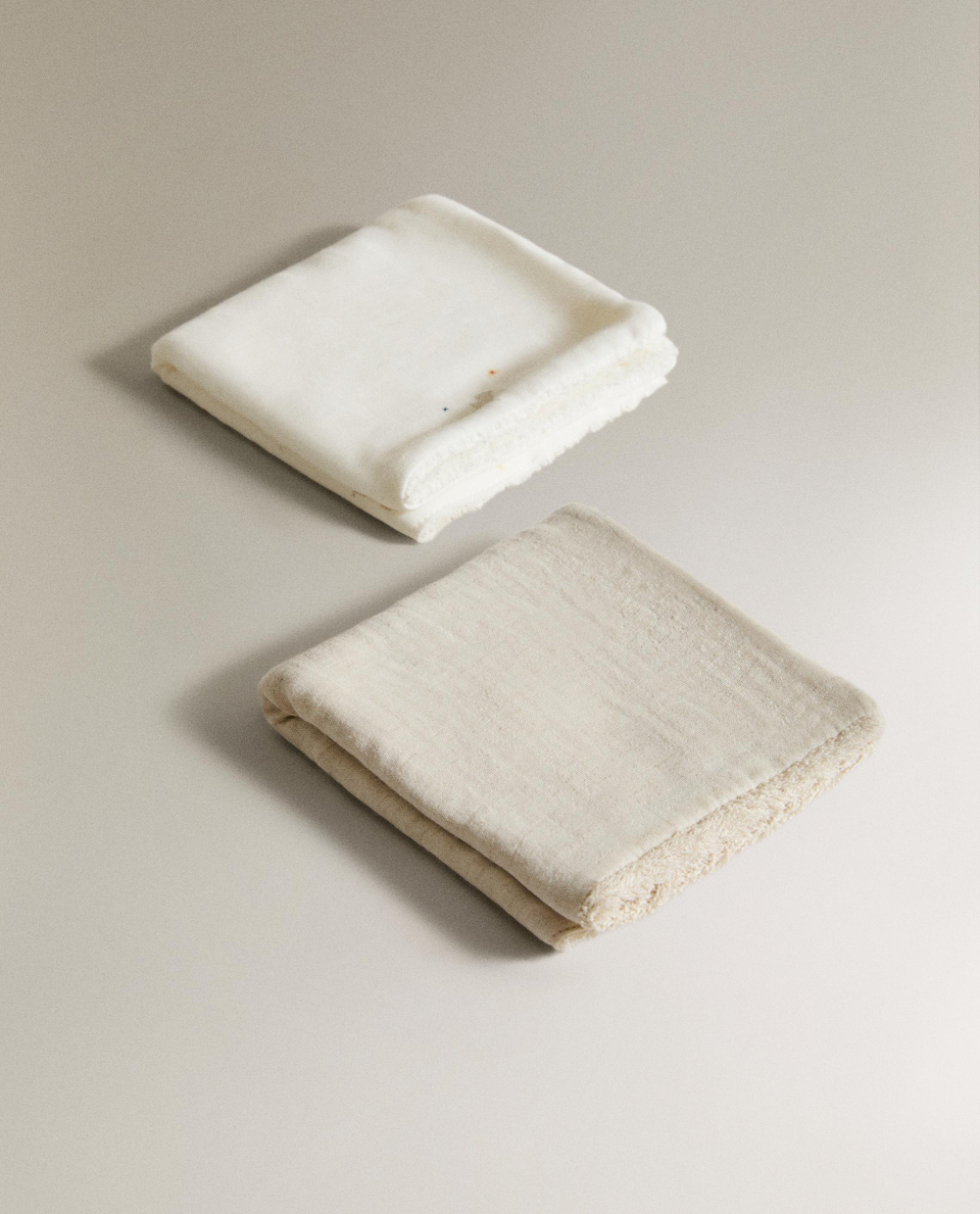Zara Home Полотенце для лица и рук из хлопка, экрю, 30x30 см (2 шт.)