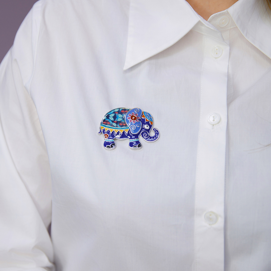 Брошь Shadore Слон XZ2293.23 BL/S