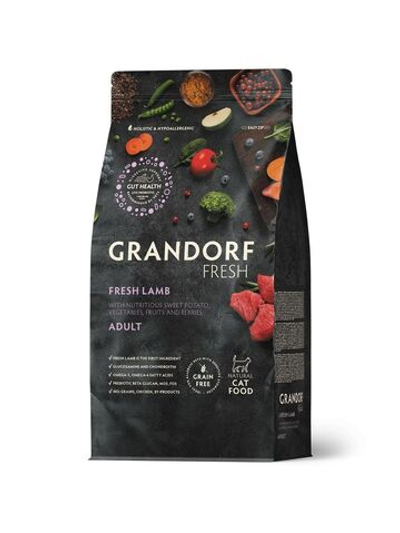 Grandorf Fresh Cat Potato корм сухой беззерновой для кошек ягнёнок,батат