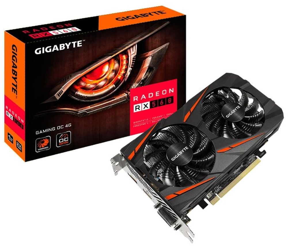 Видеокарта GIGABYTE GV-RX560GAMING OC-4GD 4 Гб