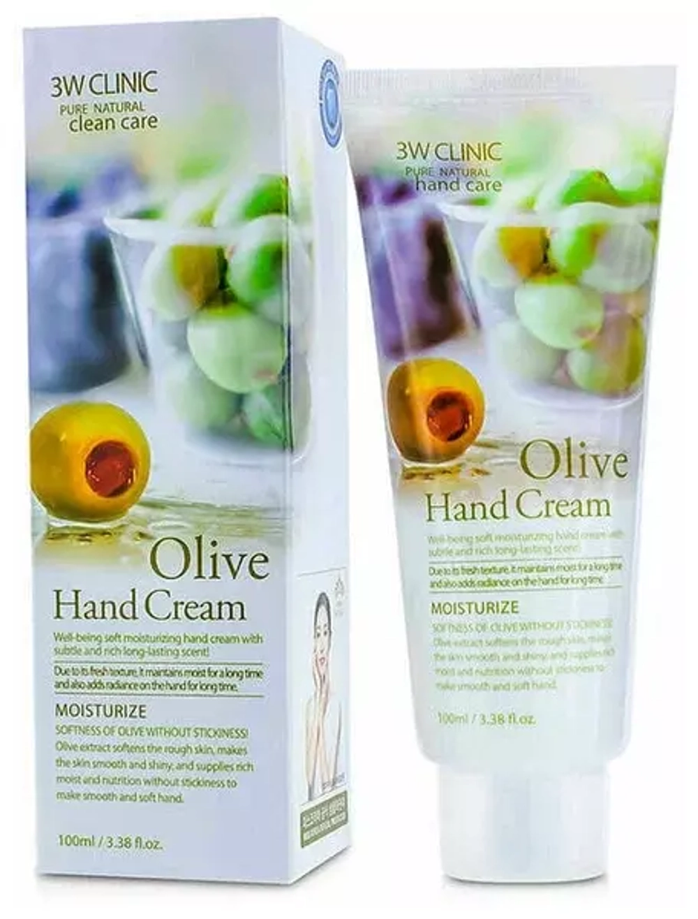 3W CLINIC Moisturizing Olive Hand Cream Увлажняющий крем для рук с экстрактом оливы