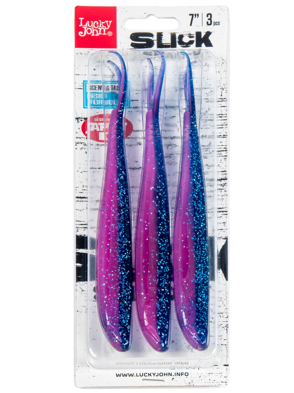 Виброхвост LJ 3D Slick Shad-V 7" (17.8 см), цвет Z18, 3 шт.