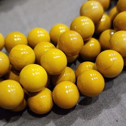 Мукаит жёлтый, яшма мукаит, шар 8мм, штучно