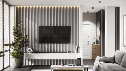 Рейка декоративная МДФ тёмно-серая Ликорн 40×16×2800 мм