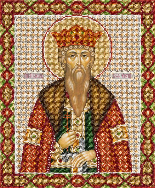 Набор для вышивания бисером Panna, Икона Святого благоверного князя Вячеслава Чешского, 25,5х30.5 см
