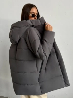 Куртка демисезонная удлиненная с капюшоном